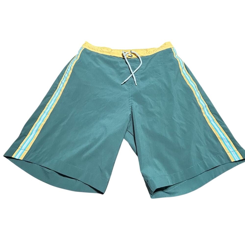 Catalina green and yellow swim shorts mens size small